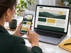 Web sitesinin telefon ve dizüstü bilgisayardaki görünümü