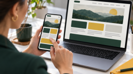 Web sitesinin telefon ve dizüstü bilgisayardaki görünümü
