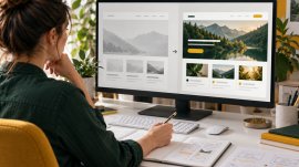 Web sitesinin önceki ve yenilenen tasarımını karşılaştıran uzman